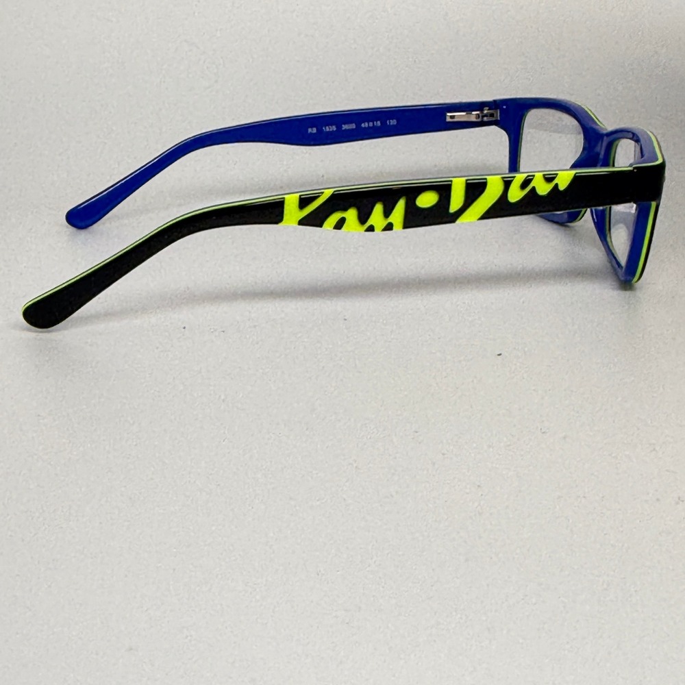 Ray-Ban Kids Blue Neon Green Rectangular Eyeglasses RB 1535 3600 48-16 130 21718 - Picture 4 of 7